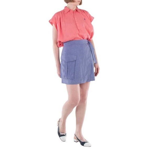 New Polo Ralph Lauren Cargo Linen Wrap Skirt - Picture 4 of 4